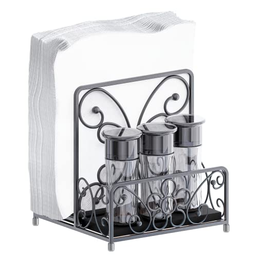 LEVIMETREE Napkin Holder  Napkin Holders for Kitchen Table Napkin Salt Pepper Holders for Tables Salt and Pepper Napkin Holder Napkin Holders for Tables Bulk Salt and Pepper Caddy