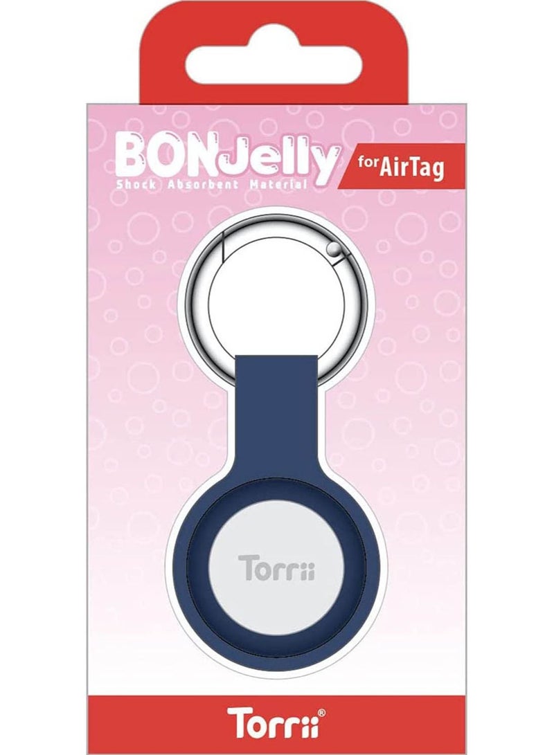 Torrii Bon Jelly Case Cover for AirTag Keychain Ring Holder - Blue  - Image 2