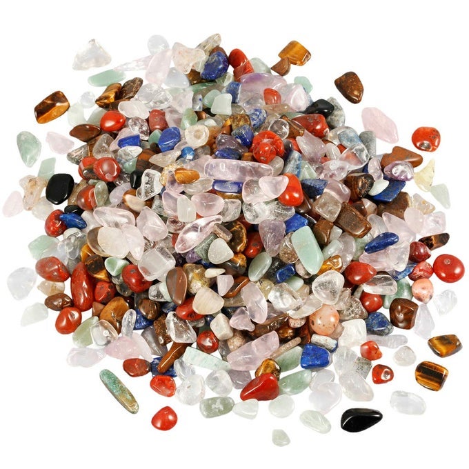 1 POUND ASSORTED STONE TUMBLED CHIP STONES CRUSHED TUMBLESTONE CRYSTALS HEALING HOME DECORATION
