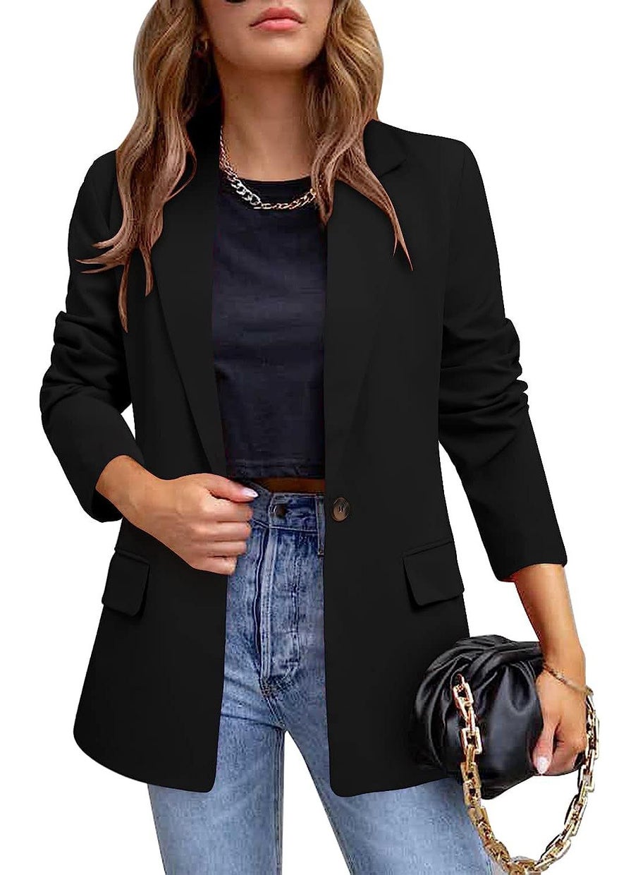Generic 2024 Autumn Winter Tailored Blazer for Women Black  - Image 1