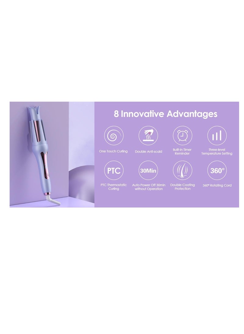 McDou - 32mm Automatic Curler Tourmaline Ceramic Curling Wand 360° Rotating Curling Wand 3 Temperature Settings Dual Voltage and Anti-Scalding Create Beautiful Curls - Image 1
