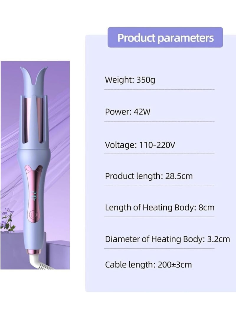 McDou - 32mm Automatic Curler Tourmaline Ceramic Curling Wand 360° Rotating Curling Wand 3 Temperature Settings Dual Voltage and Anti-Scalding Create Beautiful Curls - Image 1