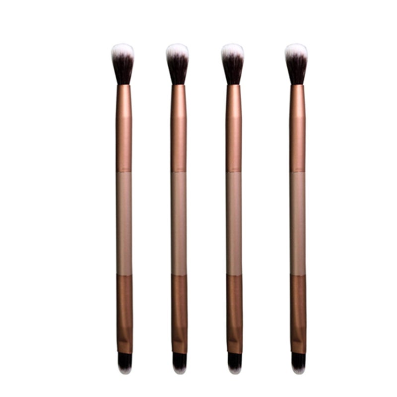Professional Double-head Makeup Brush Eye Shadow Brush Foundation Powder Brushes with Metal Handle - Image 2
