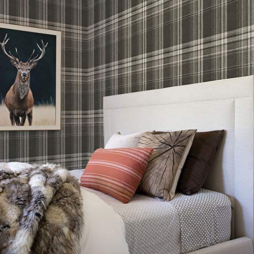 Chesapeake Brown Chesapeake 311812671 Saranac Flannel Wallpaper Dark Brown - Image 3