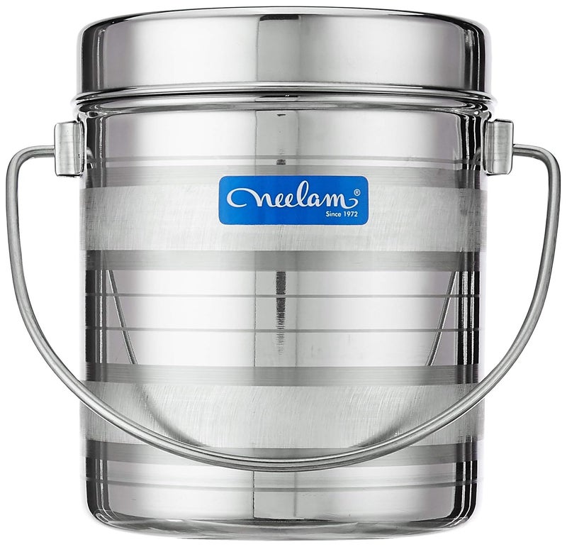 Neelam Neelam Stainless Steel 13 22 Gauge Diamond Milk Pot 2600 ml Stainless Steel Storage Can Useable As Steel Dabba Milk ghee Oil Storage Etc Heavy Jointless Body Induction Compatible Silver - Image 3