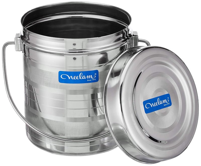 Neelam Neelam Stainless Steel 13 22 Gauge Diamond Milk Pot 2600 ml Stainless Steel Storage Can Useable As Steel Dabba Milk ghee Oil Storage Etc Heavy Jointless Body Induction Compatible Silver - Image 2
