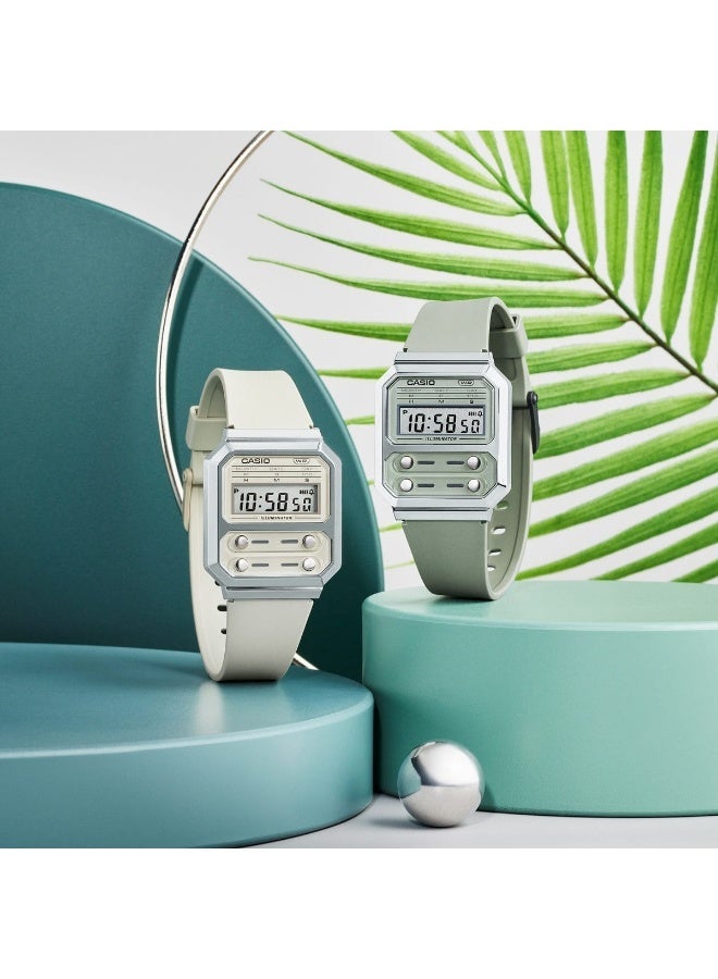 Casio Unisex Watch Vintage Digital Clear Dial Resin Band A100WEF-8ADF - Image 4