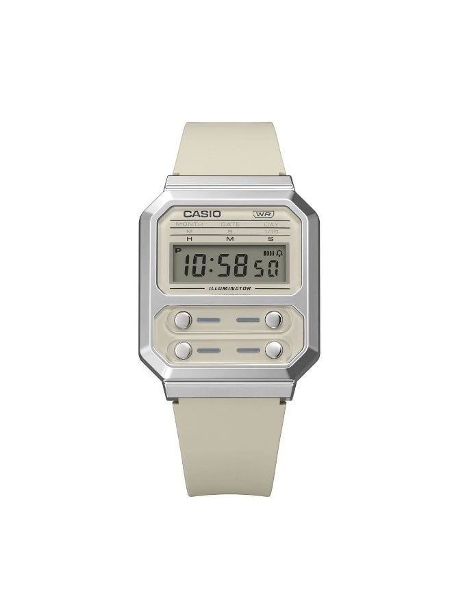 Casio Unisex Watch Vintage Digital Clear Dial Resin Band A100WEF-8ADF - Image 2