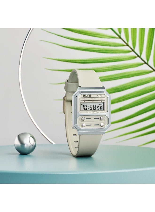 Casio Unisex Watch Vintage Digital Clear Dial Resin Band A100WEF-8ADF - Image 1