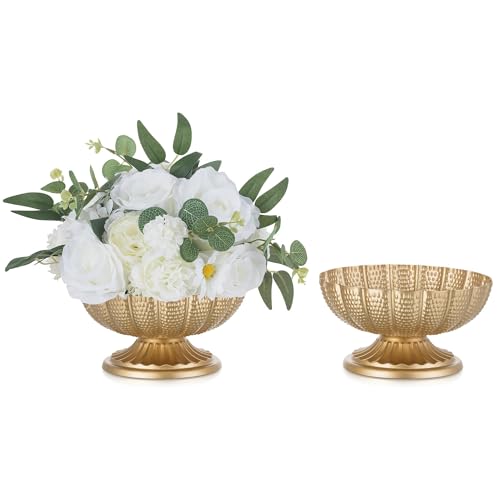 Inweder Gold Vase Centerpieces for Table Gold Flower Vase for Wedding Centerpieces 2 Packs Mini Sized Flower Stand Arrangement Bulk for Party Event Engagement Celebration - Image 1