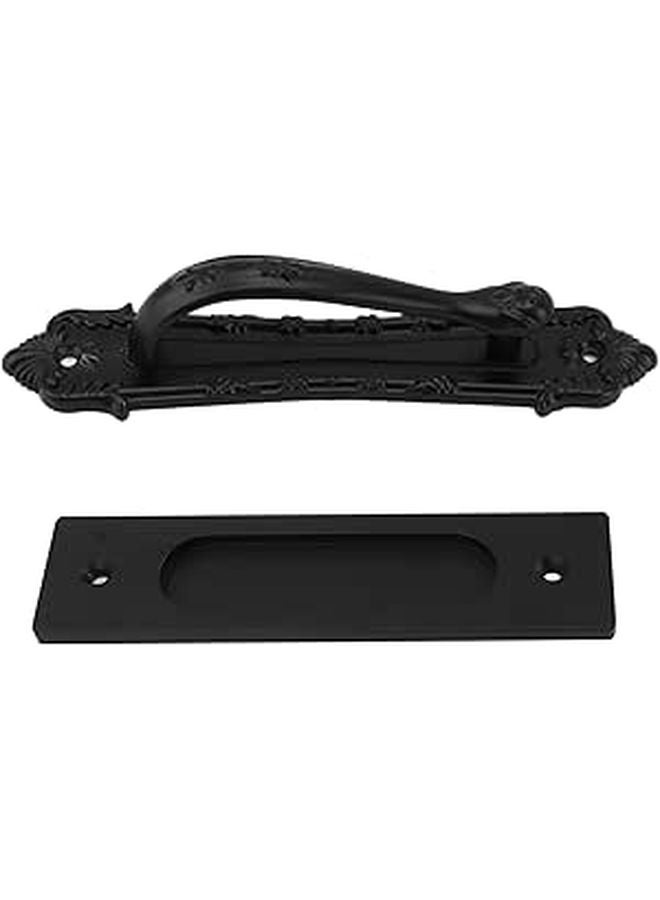 Black Aluminum Alloy Sliding Barn Door Handle Double Sided Cabinet Handle - Image 1