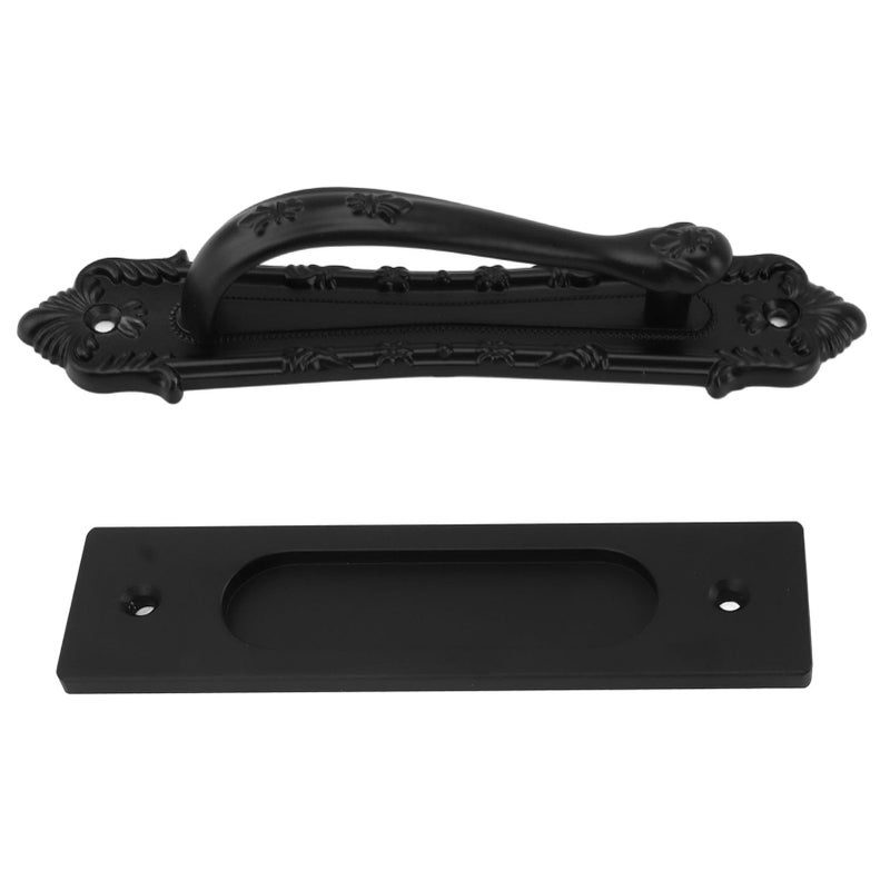 Black Aluminum Alloy Sliding Barn Door Handle Double Sided Cabinet Handle - Image 2