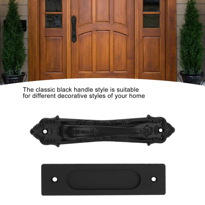 Black Aluminum Alloy Sliding Barn Door Handle Double Sided Cabinet Handle - Image 5