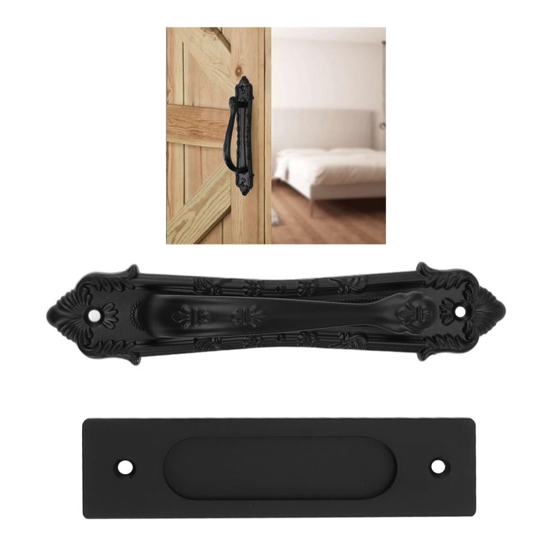 Black Aluminum Alloy Sliding Barn Door Handle Double Sided Cabinet Handle - Image 4