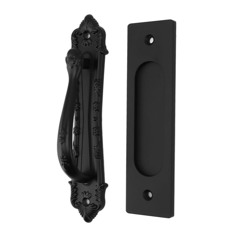 Black Aluminum Alloy Sliding Barn Door Handle Double Sided Cabinet Handle - Image 3