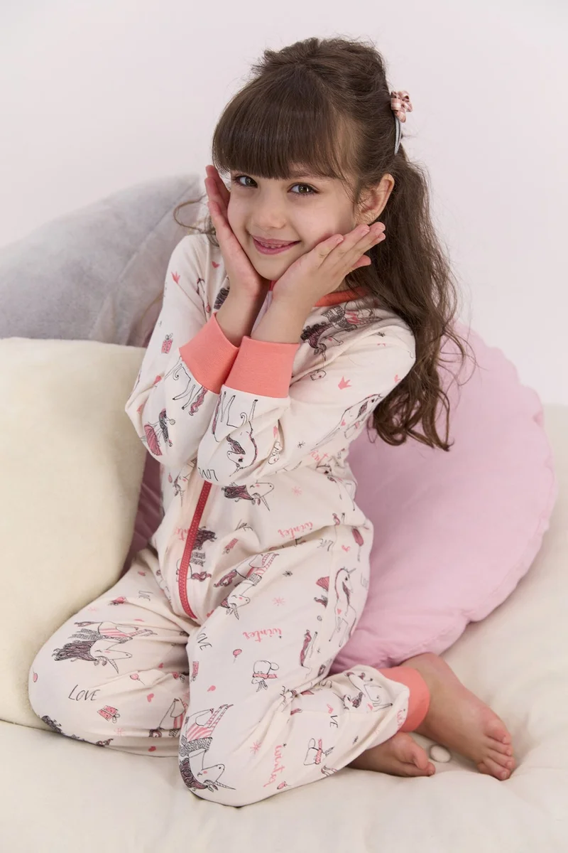 RolyPoly Vanilla Girls Zippered Jumpsuit