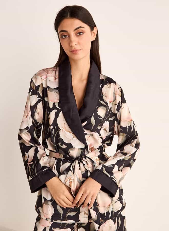 سبلاش فيڤ طقم روب وبيجامة بطبعة زهور - Image 2