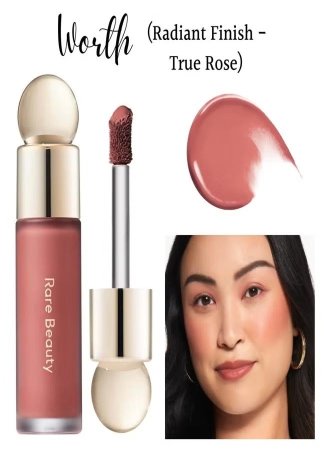 Rare Beauty by Selena Gomez Soft Pinch Liquid Blush – Worth (True Rose), 7.5ml) | Weightless, Long-Lasting, Buildable Liquid Blush for a Natural, Radiant Glow - Image 2