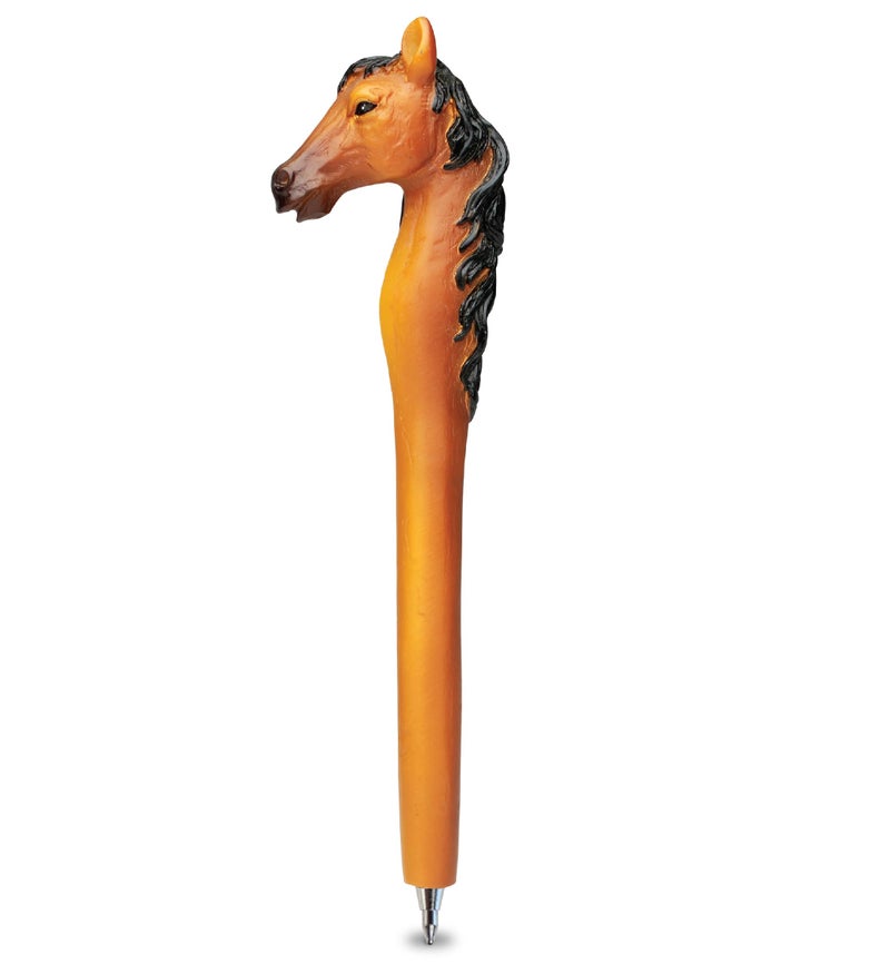 Puzzled Planet Pens Brown Horse Pen - Cute School Supplies for Girls and Boys, Fun Pens for Adults, and Cool Writing Pens for School and Work, Journaling Pens for Girls and Boys, Ideal Horse Party Favors Gift - Image 1