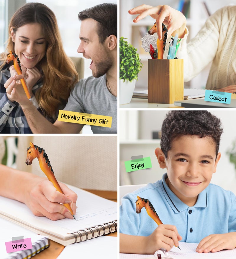Puzzled Planet Pens Brown Horse Pen - Cute School Supplies for Girls and Boys, Fun Pens for Adults, and Cool Writing Pens for School and Work, Journaling Pens for Girls and Boys, Ideal Horse Party Favors Gift - Image 4
