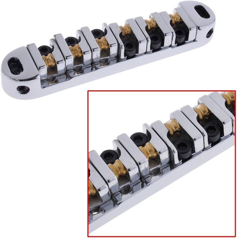 JD.Moon Roller Saddle Bridge ABR-1 Tune-o-matic Bridge Tailpiece Bridge For Les Paul Guitar (Chrome) - Image 2