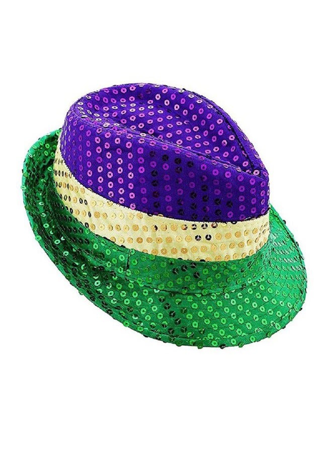 Ankelesz Mardi gras Hat Bow Tie Sequin Fedora Hat Carnival Party Cap for Kids Adults Party Favors - Image 4