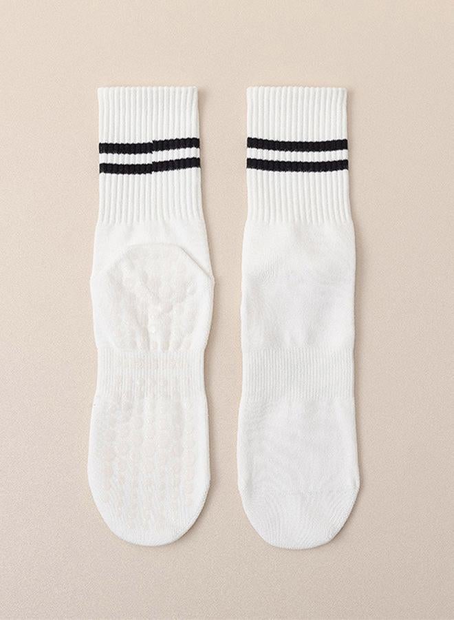 Styli Double Stripe Silicon Pad Base Crew Yoga Socks  - Image 3