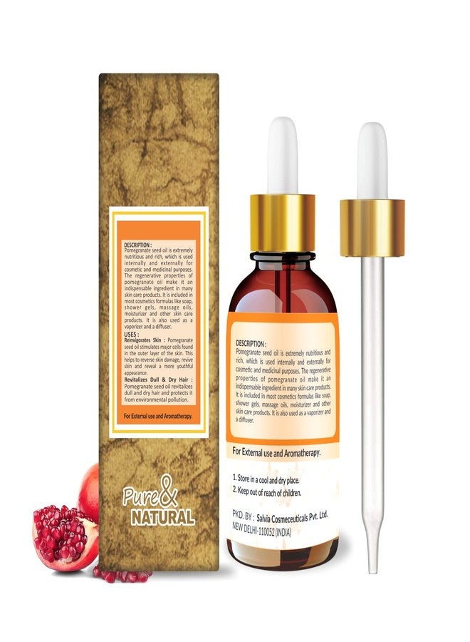 Crysalis Pomegranate (Punica Granatum) Oil |100% Pure & Natural Undiluted Carrier Oil Organic Standard| For Sensitive Skin & Revitalizing Dull Skin - Use On Skin And Hair| 30Ml With Dropper - Image 2