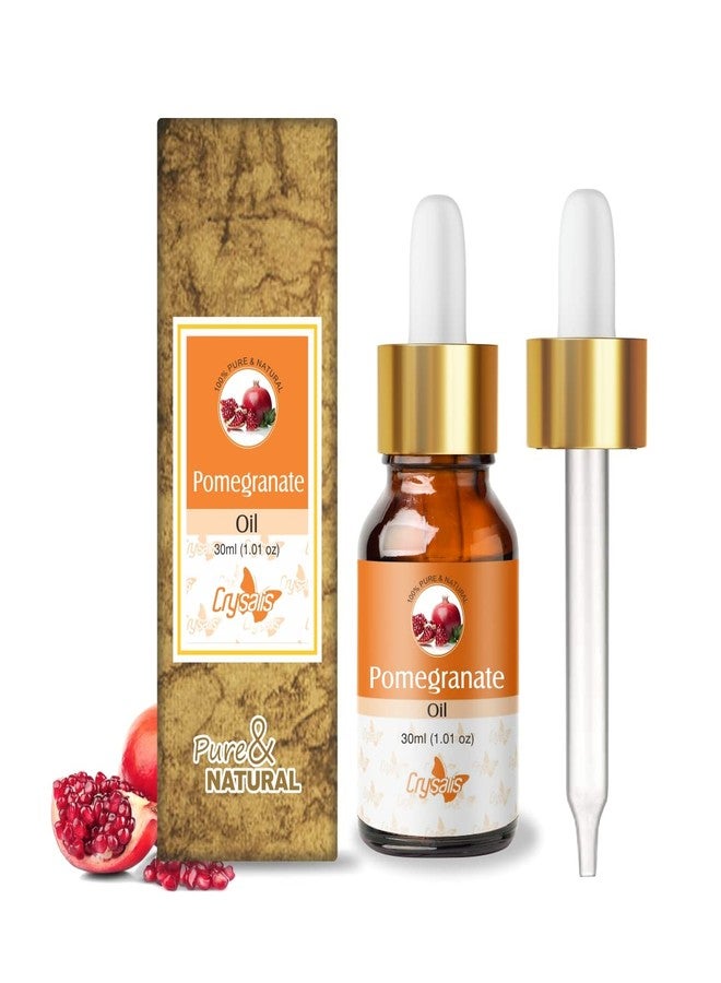 Crysalis Pomegranate (Punica Granatum) Oil |100% Pure & Natural Undiluted Carrier Oil Organic Standard| For Sensitive Skin & Revitalizing Dull Skin - Use On Skin And Hair| 30Ml With Dropper - Image 1