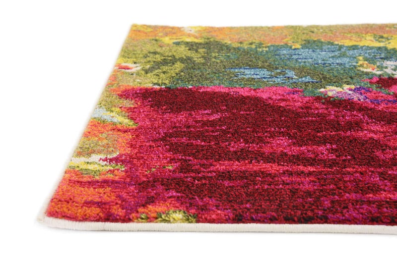 Unique Loom Estrella Collection Colorful, Abstract, Floral, Watercolors, Modern, Distressed Area Rug (2' 8 x 10' 0 Runner, Multi/Pink) - Image 5
