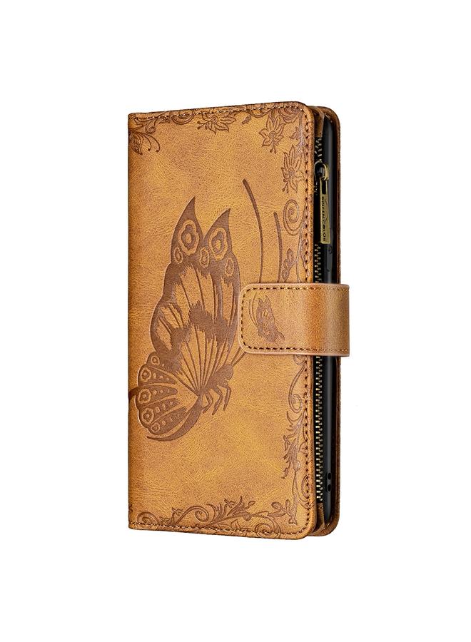 Zaboon Case For iPhone 12 Pro Flying Butterfly Embossing Pattern Zipper Horizontal Flip Leather Case with Holder & Card Slots & Wallet - Image 2