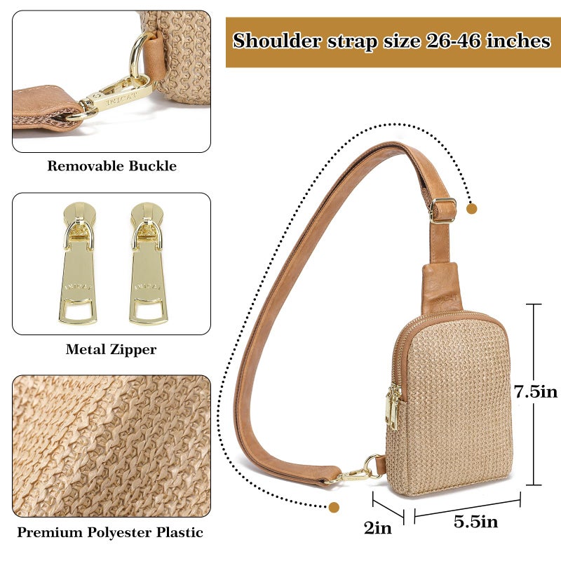 INICAT Faux Straw Crossbody Bags Beach Gifts Valentines Day Her Cruise Ship Essentials Women Summer Small Sling Purses - Image 3
