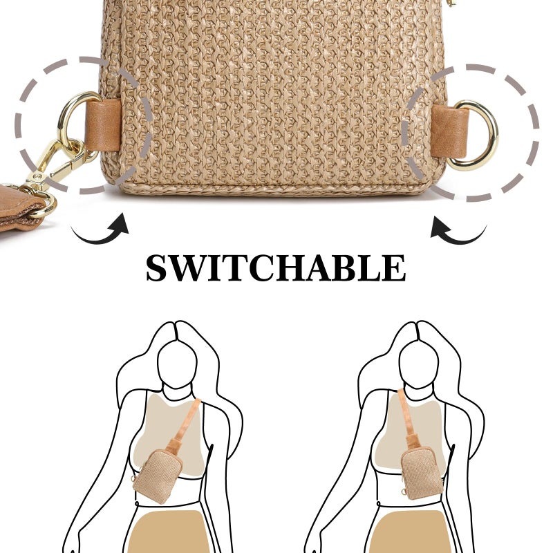 INICAT Faux Straw Crossbody Bags Beach Gifts Valentines Day Her Cruise Ship Essentials Women Summer Small Sling Purses - Image 5