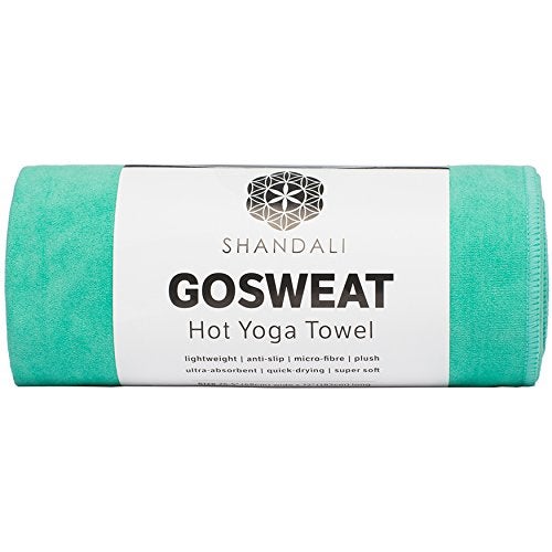 Shandali Hot Yoga Towel - SUEDE - 100% Microfiber, Super Absorbent, Bikram Yoga Towel - Exercise, Fitness, Pilates, and Yoga Gear. Teal 26.5" x 72" - Image 1