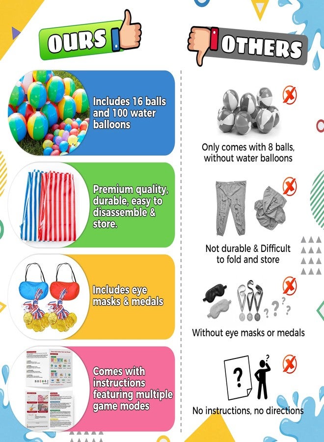 CWLAKON 133 PCS Granny Pants Outdoor Game 2 Pack with 16 Balls, Granny Pants Yard Game Easter Games Set, Giant Pants Ball Catch Game for Kids Adults Backyard Field Day Carnival Birthday Party Family Reunion - Image 5