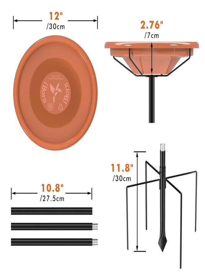 iBorn Bird Bath for Outside，36in Freestanding Bird Bath，Bird Baths Bowl 12in，Bird Bath with 3 Adjustable Height Poles，Detachable Bird Bath for Outdoors Garden Patio Yard Lawn，Heavy Duty，5-Prongs Base - Image 2