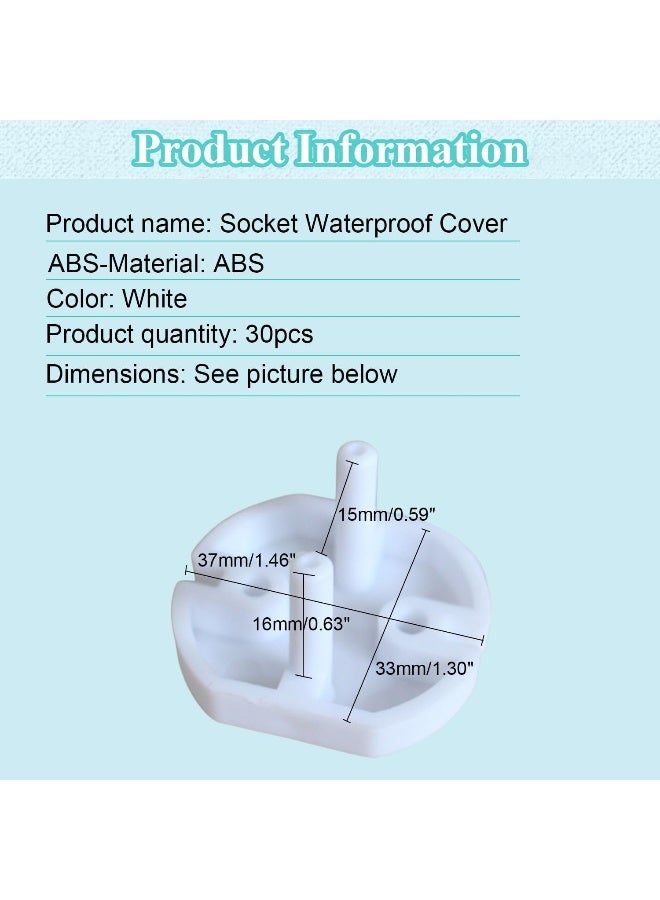 Fielect 20Pcs Outlet Plugs Covers EU Outlet Covers Childproof Plug Protectors Electric Socket Cover Electrical Protector 2-Hole White 20Pcs - Image 2