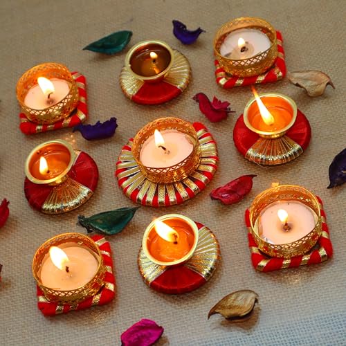 Jaipur Ace Classic Tea Light Holders for Diwali Décor Set of 9 | Decorative Candle Holders for Home, Weddings & Festivals | Timeless Beauty with Traditional Design - Image 2