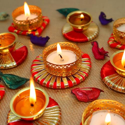 Jaipur Ace Classic Tea Light Holders for Diwali Décor Set of 9 | Decorative Candle Holders for Home, Weddings & Festivals | Timeless Beauty with Traditional Design - Image 4
