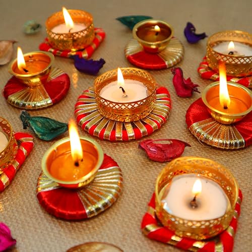 Jaipur Ace Classic Tea Light Holders for Diwali Décor Set of 9 | Decorative Candle Holders for Home, Weddings & Festivals | Timeless Beauty with Traditional Design - Image 3