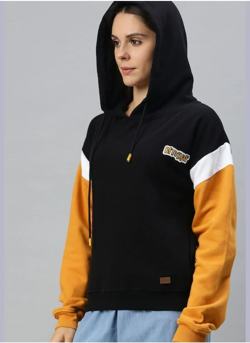 Campus Sutra Color block Hoodie