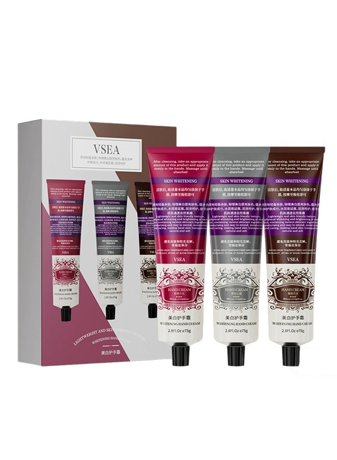 VSEA 3-Piece Hand Cream Gift Set, Moisturizing & Brightening Hand Lotion Set, Non-Greasy Skin Care for Dry, Rough Hands, Travel-Size Hand Cream Trio for Women - Image 1