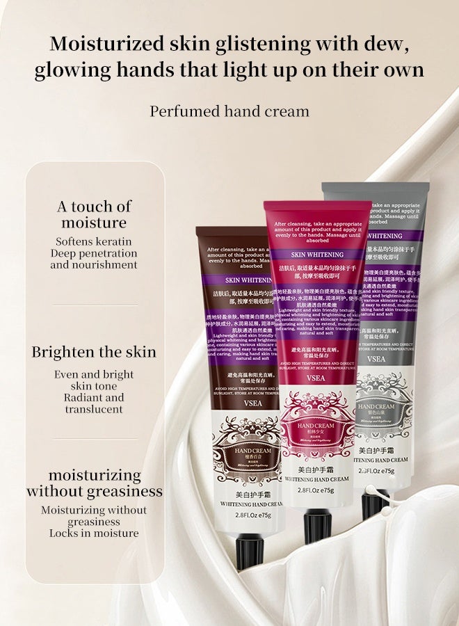 VSEA 3-Piece Hand Cream Gift Set, Moisturizing & Brightening Hand Lotion Set, Non-Greasy Skin Care for Dry, Rough Hands, Travel-Size Hand Cream Trio for Women - Image 4