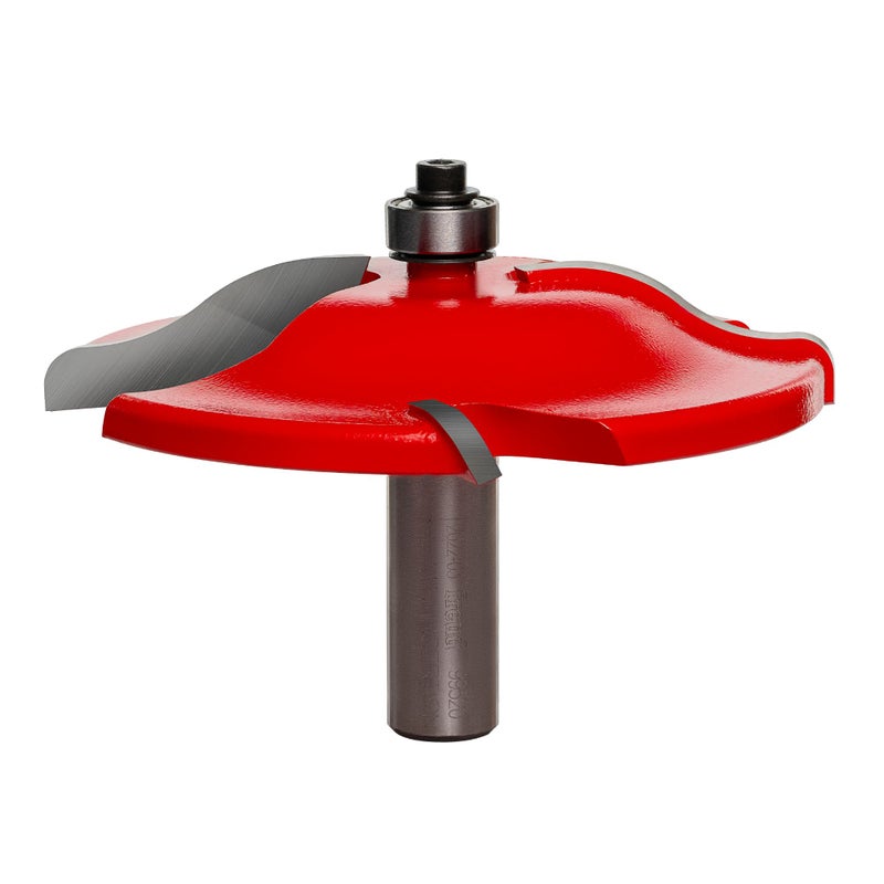 Freud Quadra-Cut Raised Panel Bit for Doors, Drawer Fronts, Paneling, and Decorative Tasks - 3-1/2" Diameter, 7/32" Height, 2-1/2" Length, 25/32" Radius, 1/2" Shank - 99-518 - Image 1