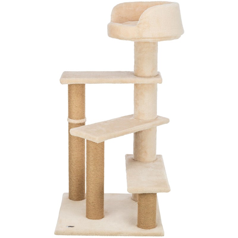 TRIXIE Tulia Senior Cat Tower with Scratching Posts, Four Platforms, Top Platform with Backrest, Beige Medium - Image 1