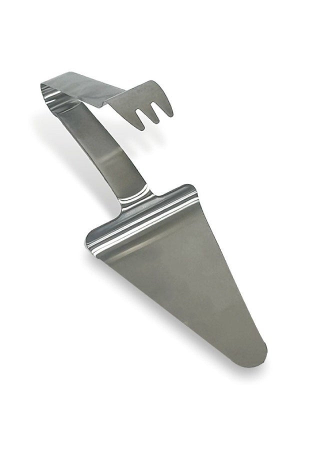Premium Stainless Steel 2-in-1 Pizza and Cake Server Tongs – Multi-Use Dessert Spatula - Image 1