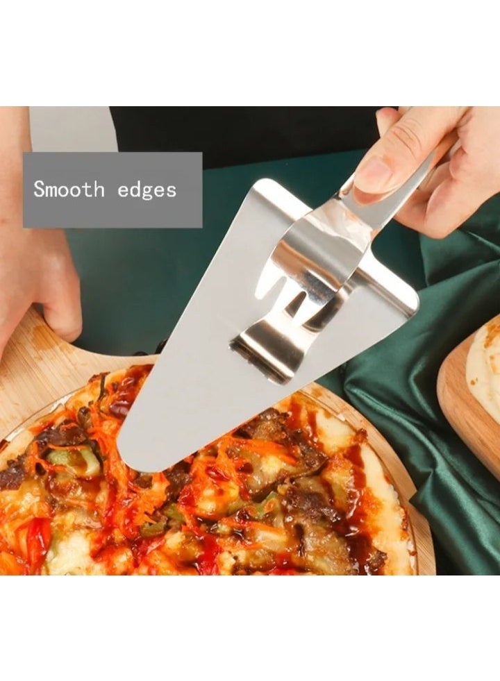Premium Stainless Steel 2-in-1 Pizza and Cake Server Tongs – Multi-Use Dessert Spatula - Image 2