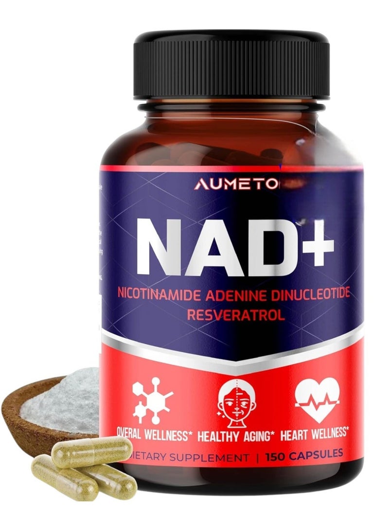 AUMETO NAD+ with Nicotinamide Riboside Resveratrol 150 Capsules - Image 1