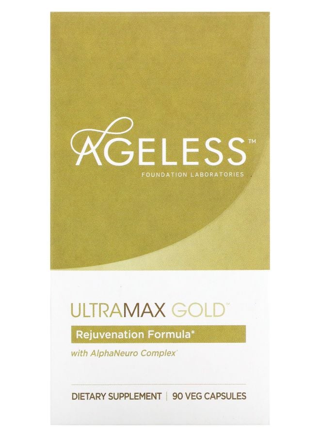Ageless Foundation Laboratories UltraMax Gold with AlphaNeuro Complex 90 Veg Capsules 