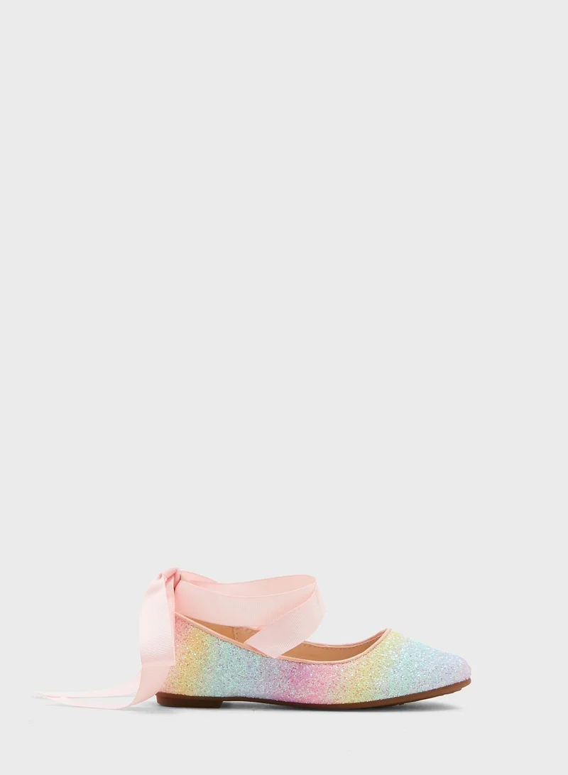 CCC Kids Tie Detail Tie Dye Ballerinas